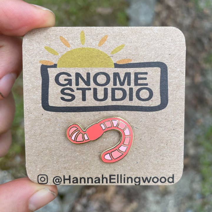 Worm Enamel Pin for wholesale by Gnome Studio