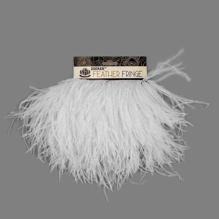 Fringe Trim | Ostrich Feathers 5-5½” | White | 2 Yard 2 Ply for wholesale by Zucker Feather Products