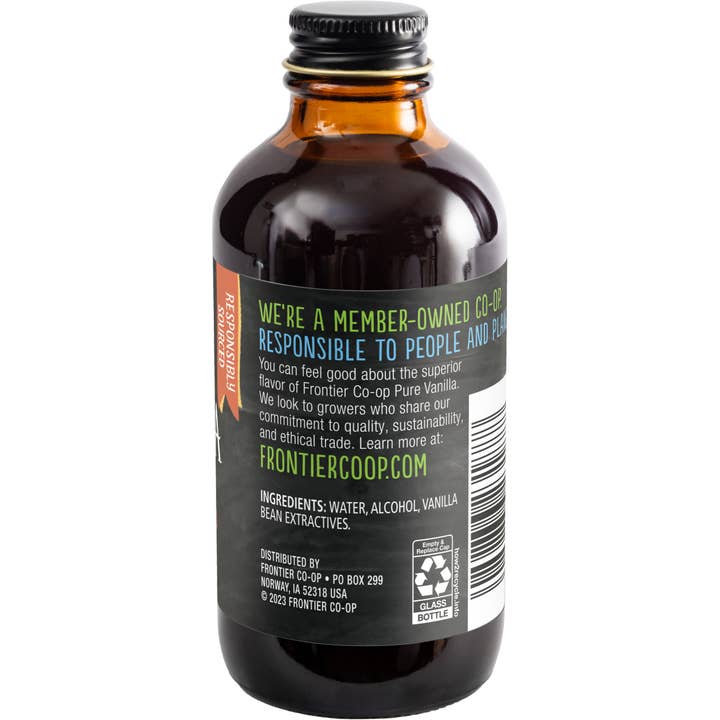 Frontier Co-op - Wholesale Vanilla/Fruit Extract - Pure Vanilla Extract, Certified Organic, Kosher, 4 Fl Oz1