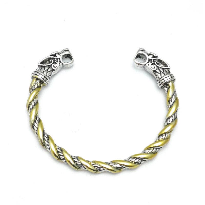 SALINA TRADING INC - Wholesale Cuff Bracelet - Viking Wolf Head Bracelet Fashion Jewelry for Men2