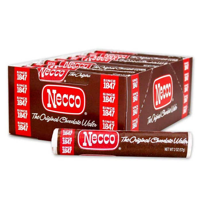 Rollo de obleas Chocolate Necco, bandeja de 24 unidades para venta al por mayor de Long Island Candy Factory