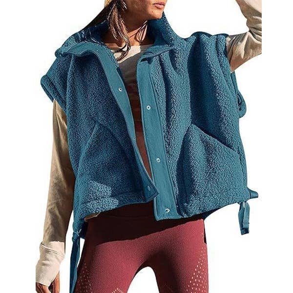 Hope & Sunshine - Wholesale Outerwear Vest - Women's - Fleece Button Vest Jacket7