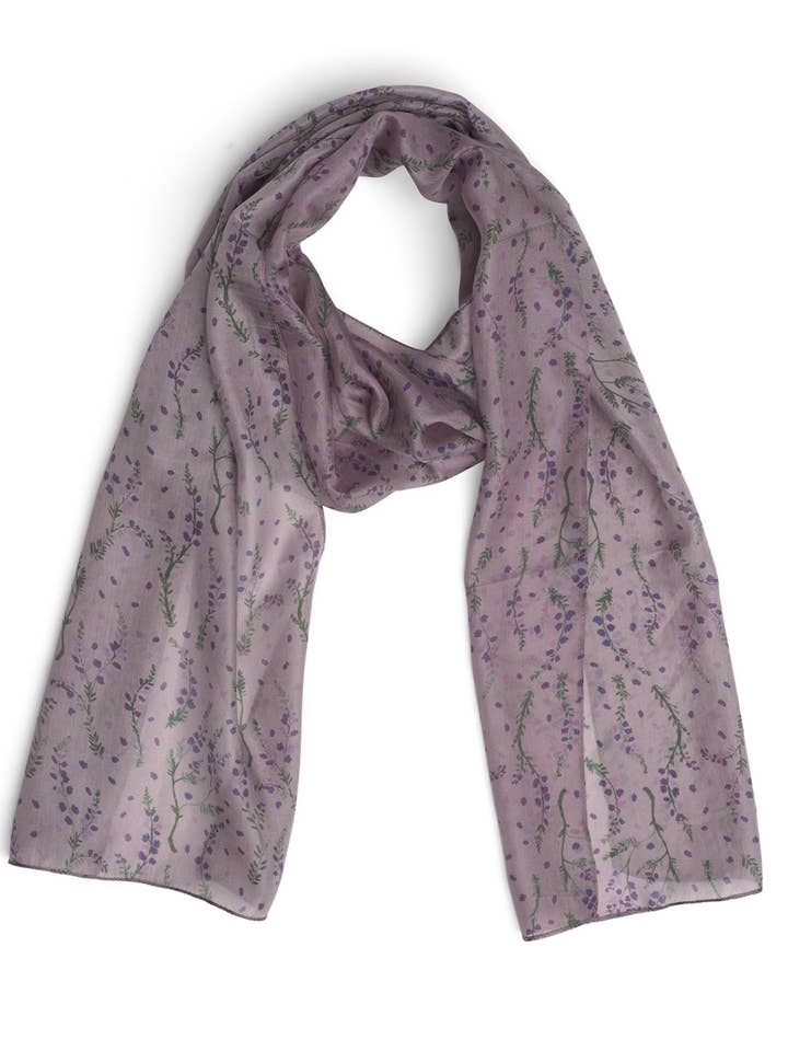 Printed Silk Scarf - Heather Lilac for wholesale by Quintessential