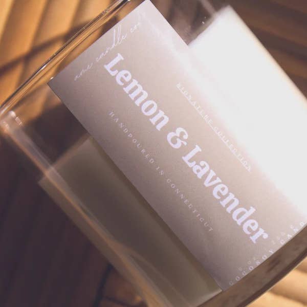 Lemon & Lavender Coconut Soy Candle for wholesale by Ame Candle Co