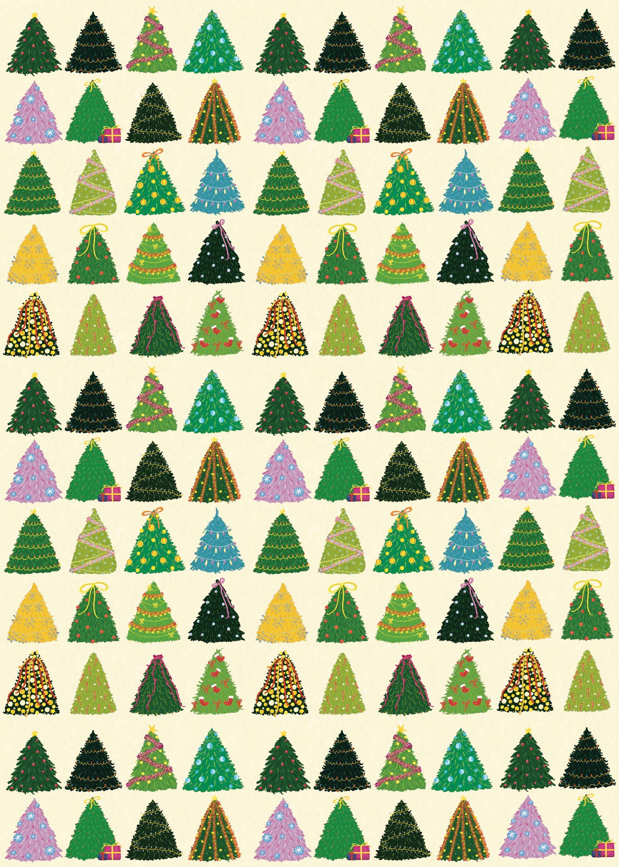 La Plante Carnivore - Wholesale Flat Wrap - Christmas Trees Gift Wrap1