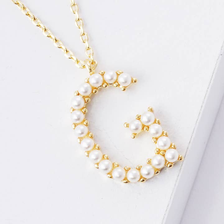 OHBOOBA DESIGN - Wholesale Pendant/Charm Necklace - Gold Plated Pearl Initial Necklace12