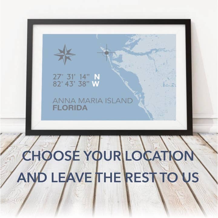 Personalised Map Print for your Special Place for wholesale by SeaKisses