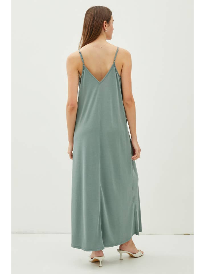 Be Cool - Wholesale Dress - Women's - MODAL V-NECK ADJUSTABLE STRAP MAXI DRESS10