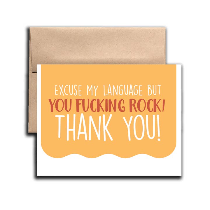 REMOVED BRAND - Wholesale Thank You Card - You Fucking Rock Greeting Card