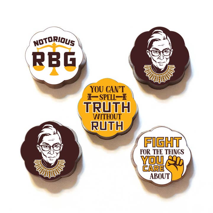 Ruth Bader Ginsburg Chocolate Covered Caramels for wholesale by Chouquette