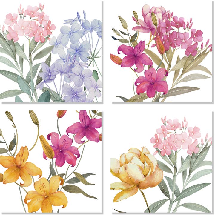 The Napking - Wholesale Dinner & Cloth Napkin - Set of 4 Premium Linen Oleandro Napkins 100% Made in Italy