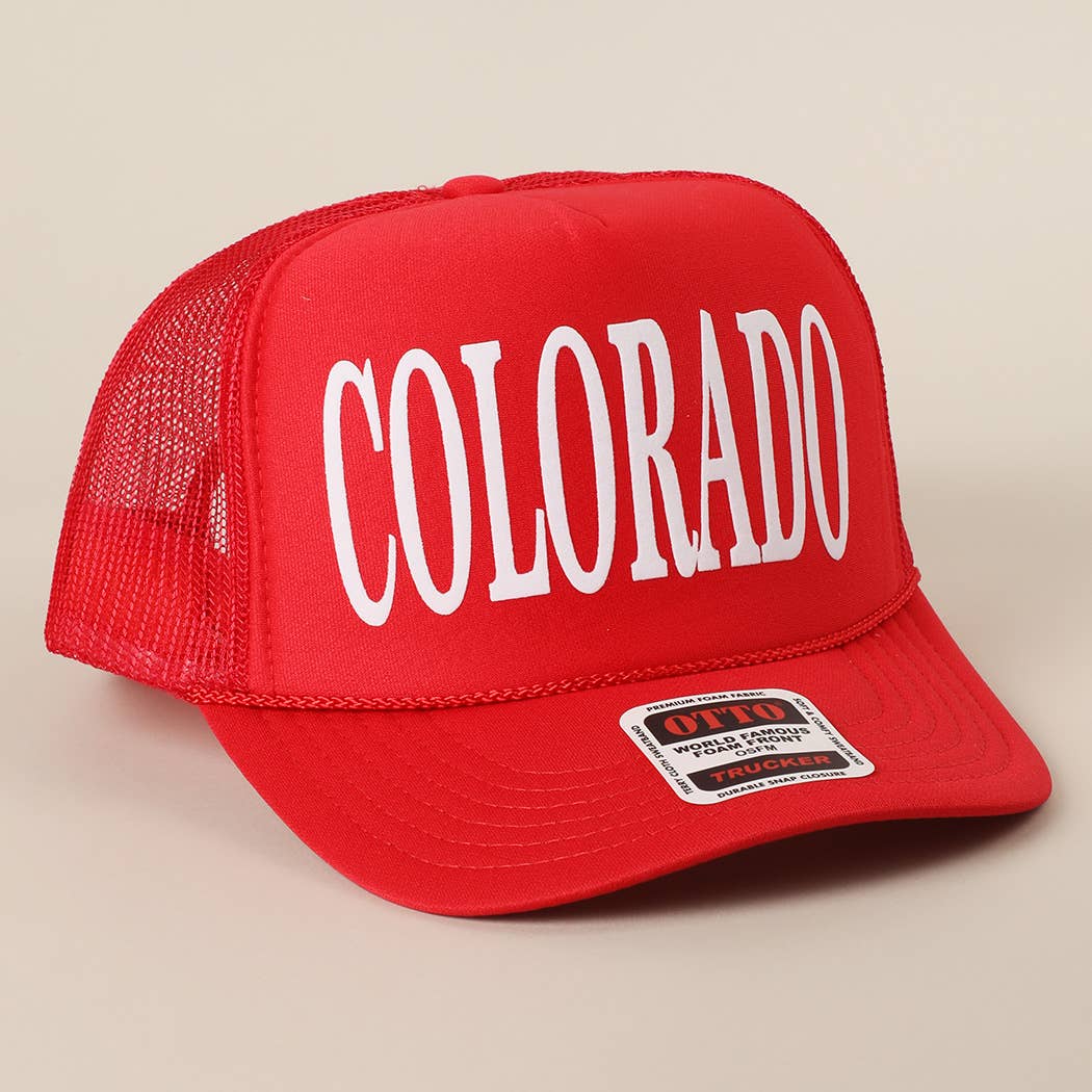 Fashion City - Wholesale Trucker Hat - Unisex - COLORADO Text Printed Mesh Back Foam Trucker Hat10
