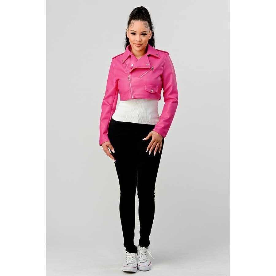 Black Pearl Clothing - Wholesale Jacket - Women's - SLEEK AND SASSY CROP JACKET
5