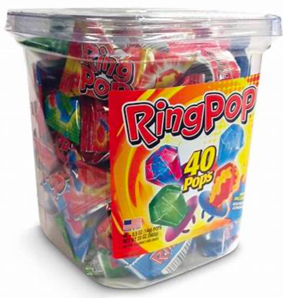 O'Shea's Candies Sweet Shop - Wholesale Hard Candy - Nostalgic Ring Pop Canister 40CT Display Ready Variety 🍭 2