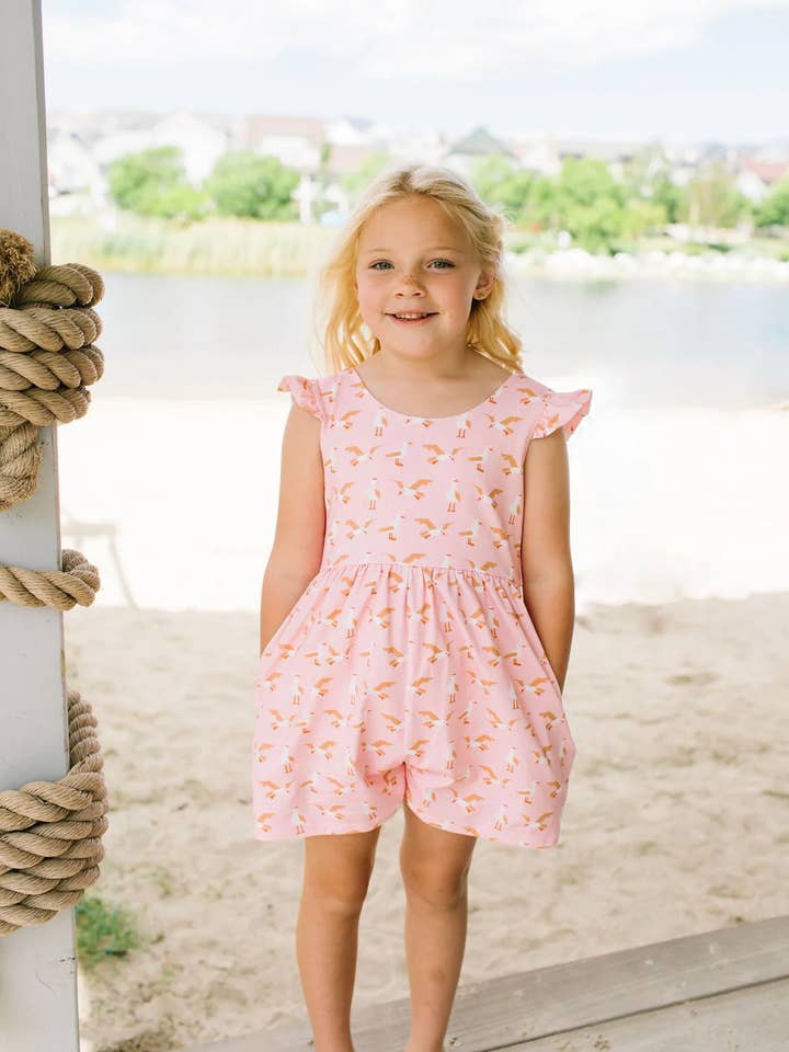 Ollie Jay - Wholesale Romper - Kids - Macie Romper in Seagull | girls clothing