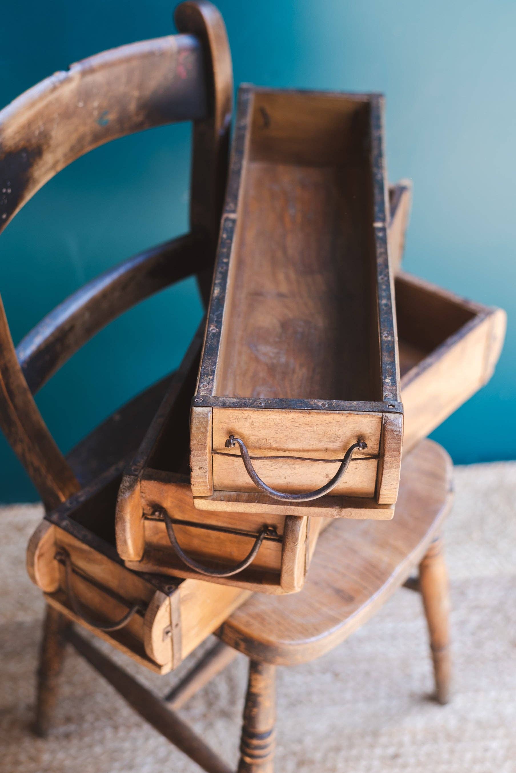 Ian Snow Ltd – wholesale Förvaringsbehållare – Trä Vintage Dubbel Tegelform5