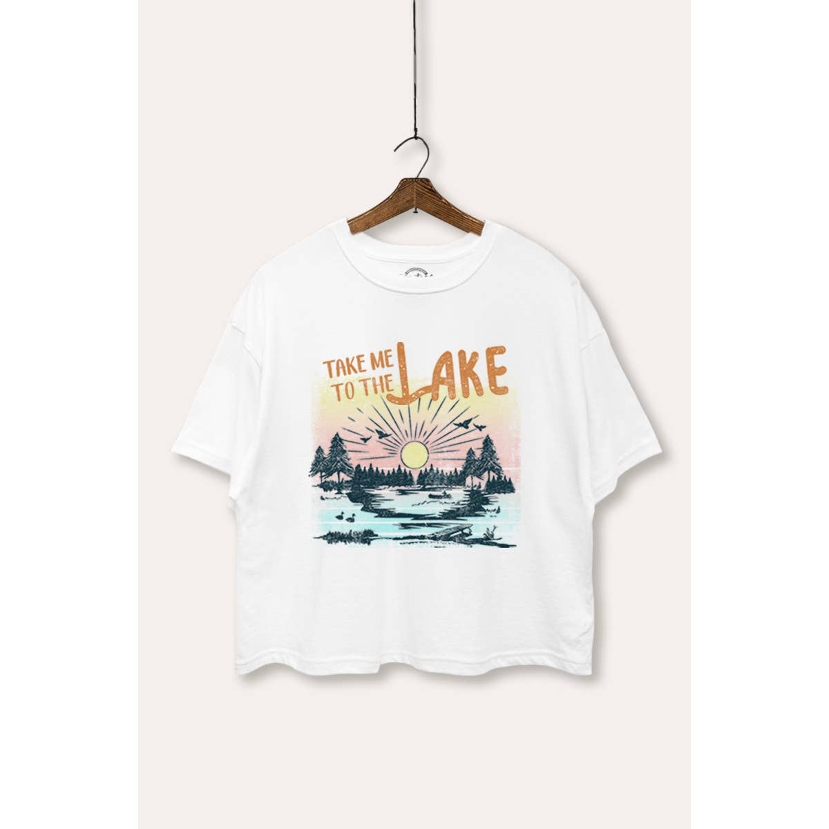 PINK NABI - Wholesale T-Shirt (Graphic) - Women's - TAKE ME TO THE LAKE GRAPHIC BOXY COTTON CROP TOP3