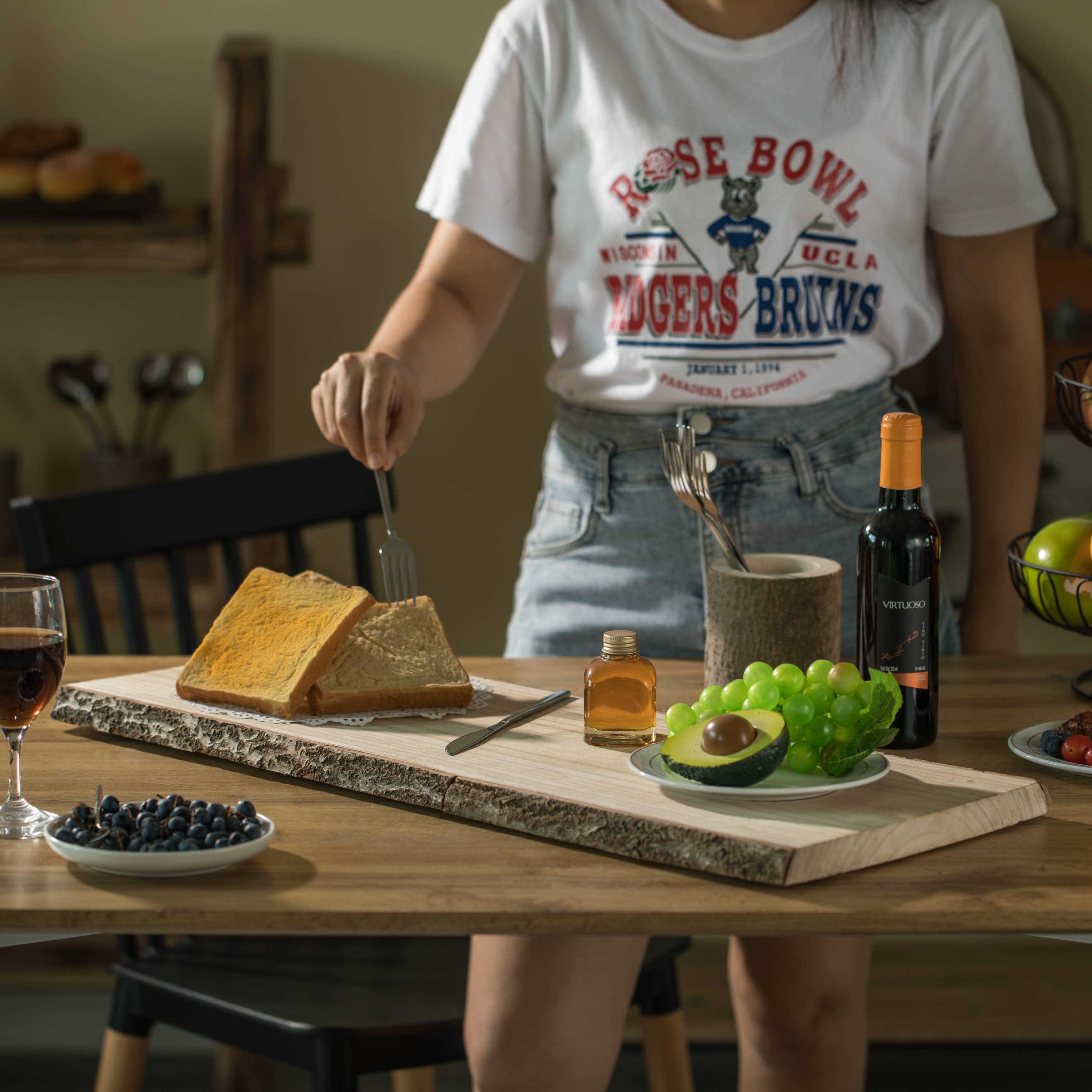 Quickway Imports - Wholesale Serving Tray - Rustic Natural Tree Log Wooden Rectangular Serving Tray19