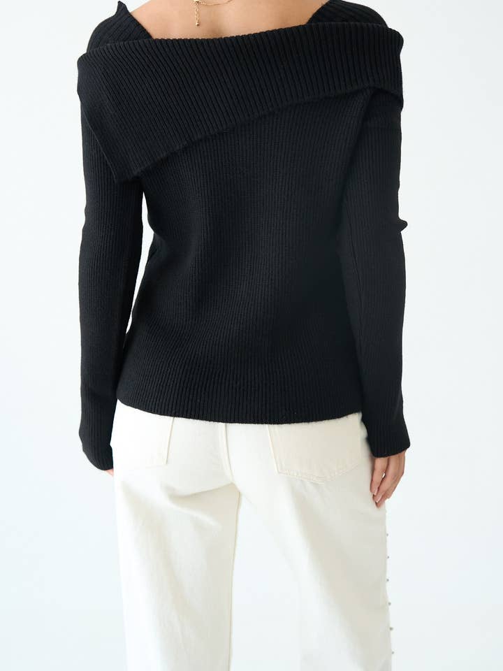 Design company-Fatma Balkir - Wholesale Knit Sweater - Women's - Asymmetric Neckline Women’s Knit Sweater12