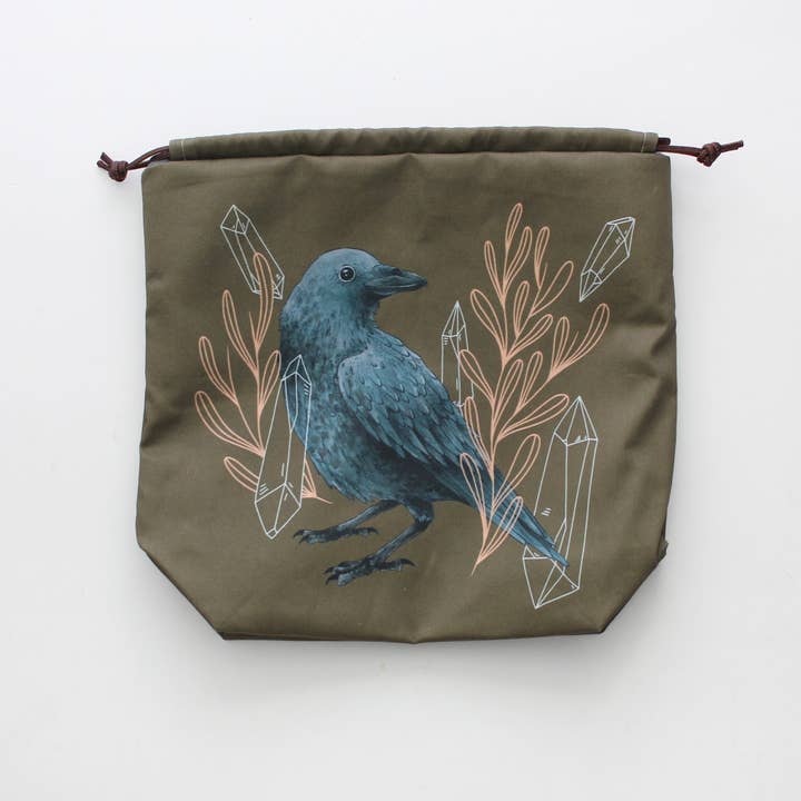 The Blue Rabbit House - Wholesale Drawstring Bag - Unisex - Amber the Raven | Project Bag | Drawstring Bag2