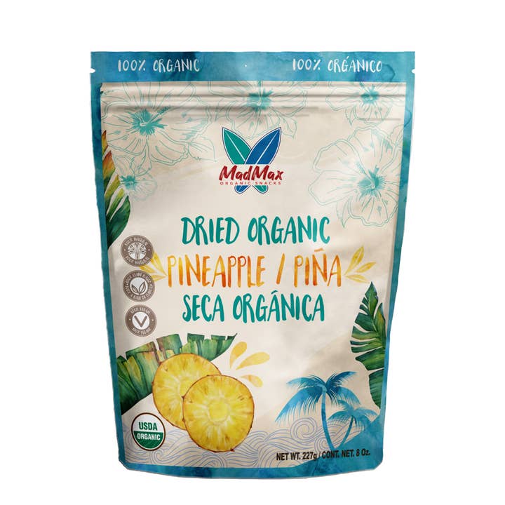 MAD MAX ORGANIC DRIED PINEAPPLE RINGS for wholesale by Mad Max Organic Snacks