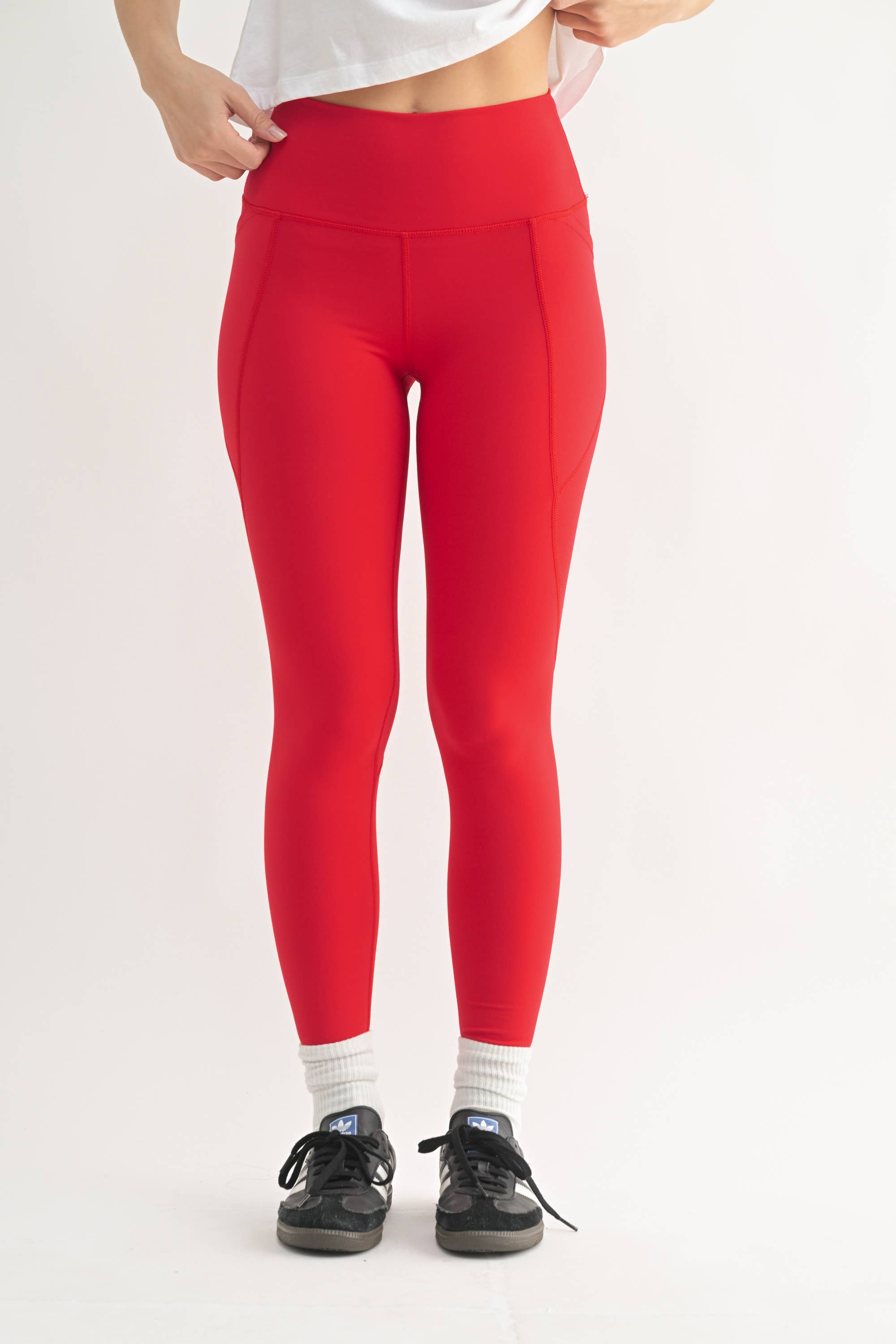 Mono B - Vente Legging de sport/d'intérieur – femme - Legging taille haute solide avec bande fuselée4
