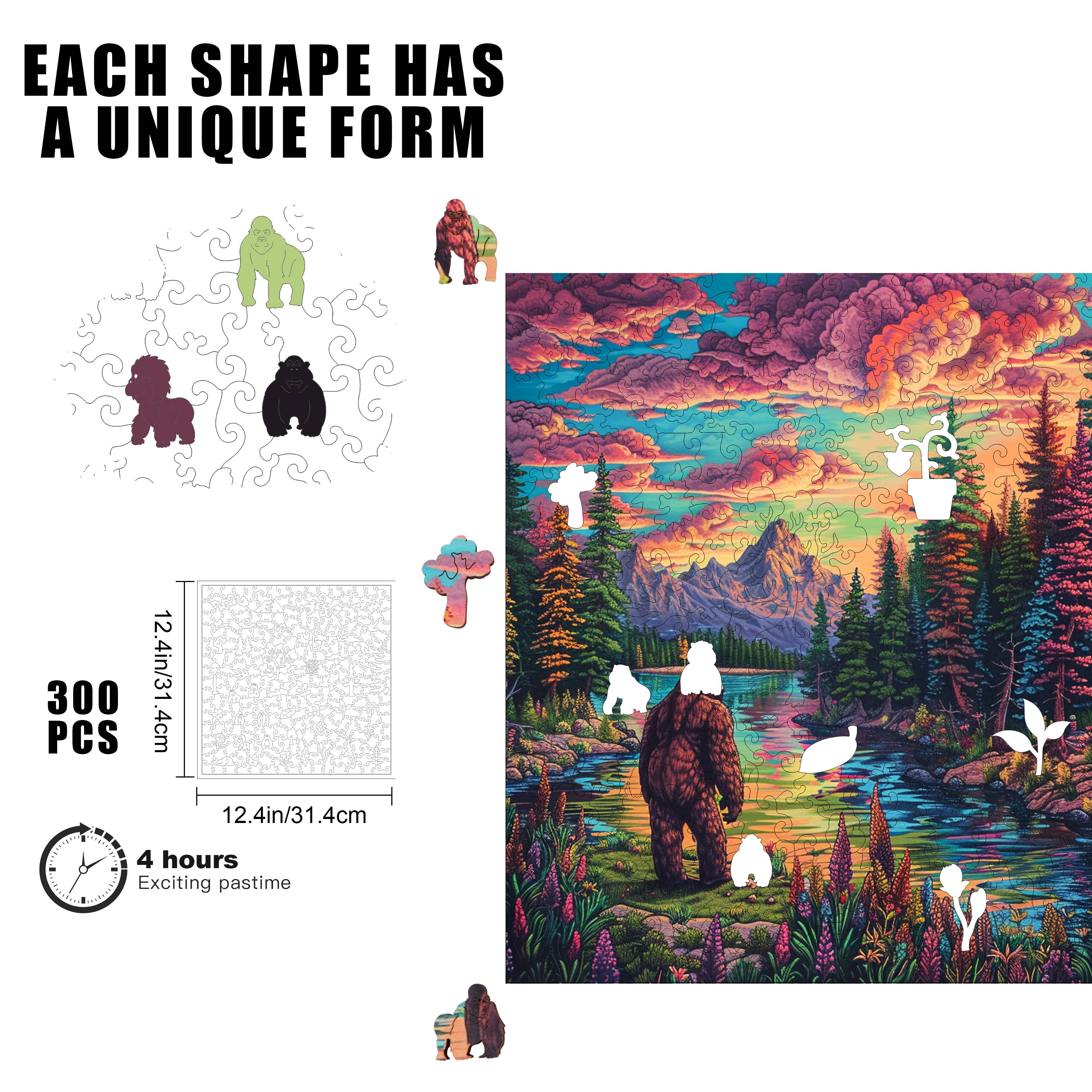 Trippy Puzzle Co - Wholesale Puzzle - Adult - Forest Fable Wooden Jigsaw Puzzle 300PC2