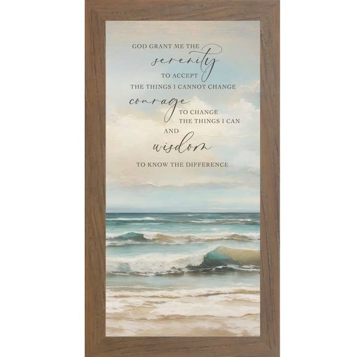 Summer Snow Art - Wholesale Art Print - God Grant Me The Serenity Prayer Beach Ocean Lake Framed Art1