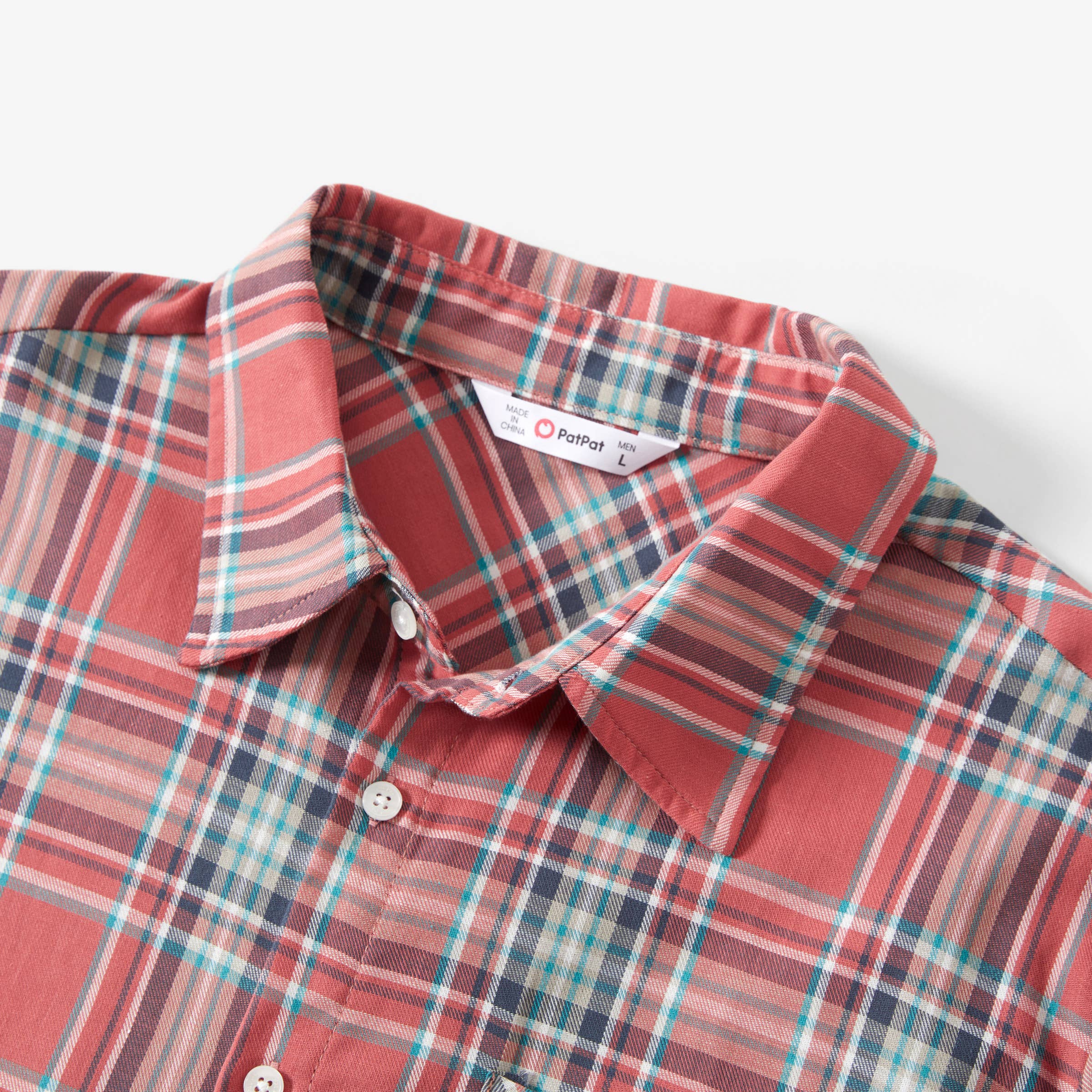 Pink Family Matching Plaid Shirt or Shirred Back Lace Dress Sets for wholesale on Faire7