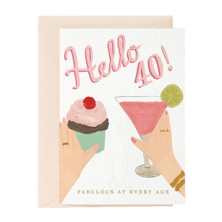 Hej 40! Hälsningskort för wholesale av Nelly Castro