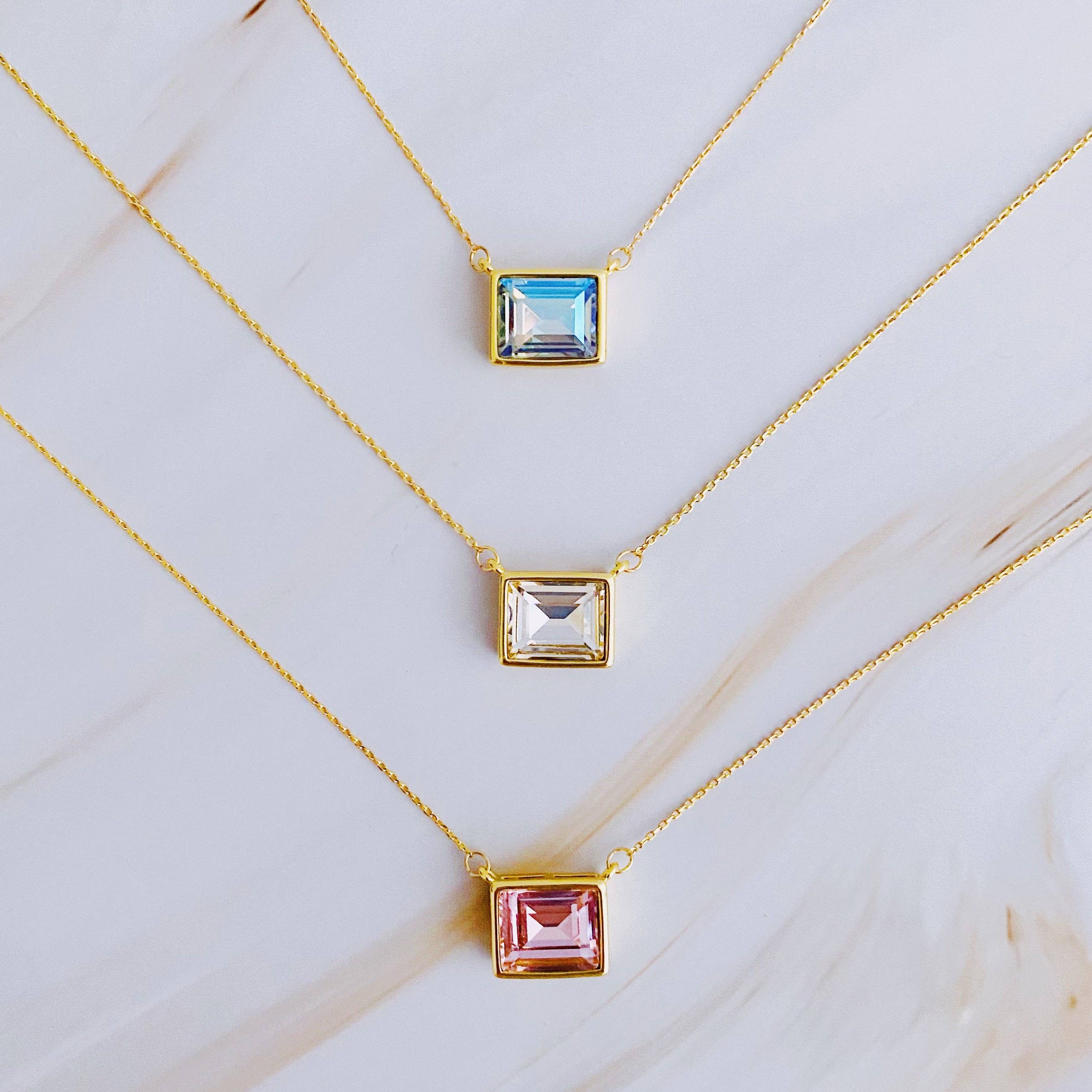 Ellison+Young - Wholesale Pendant/Charm Necklace - Sweet Square Pendant Necklace6