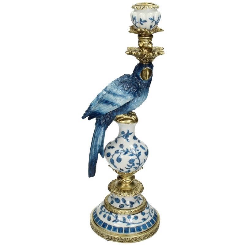Trendhero.nl/b2b - Wholesale Candle Holder - Candle Holder - Dutch Blue Parrot ↑ 40 cm1