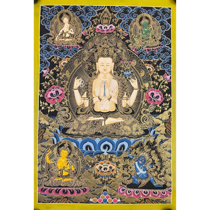 Chenrezig Thangka for wholesale by Art Of Tibet