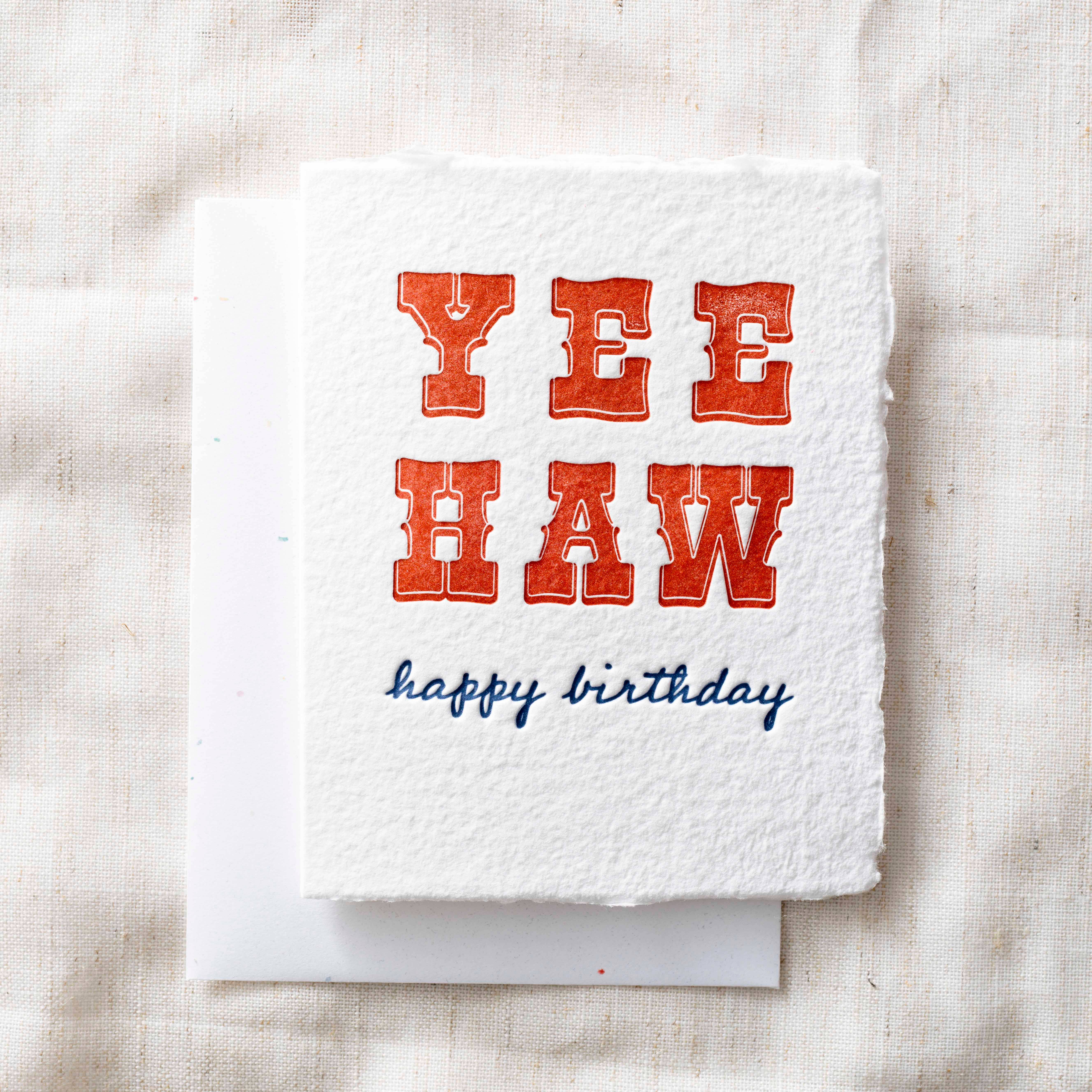 Paper Baristas - Wholesale Verjaardagskaartje - Yee Haw Happy Birthday | Cowboy Cowgirl wenskaart0