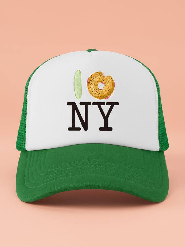 Pickle Bagel NY Kids Trucker Hat for wholesale by PiccoliNY