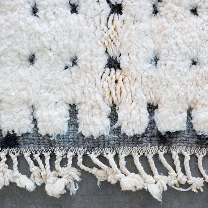 Moroccan Woven Treasures - Wholesale Area Rug - Black and White Checkered Rug, Moroccan Rug, Berber Shag rug