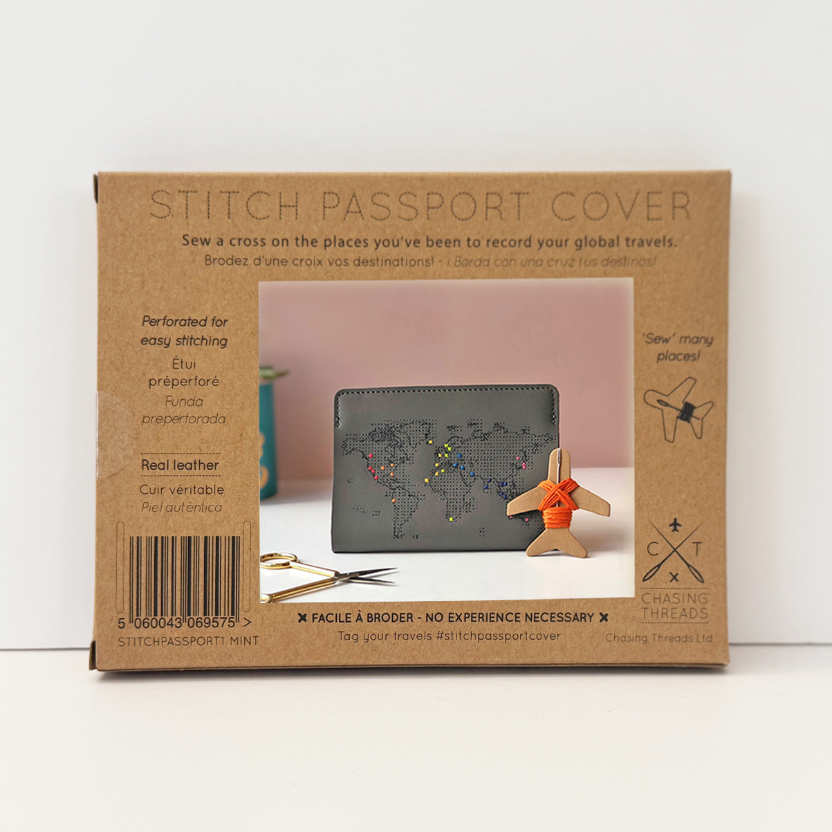 Chasing Threads - Wholesale Passport Case - Unisex - Stitch Where You've Been Passport Cover Kit - Grey Leather8