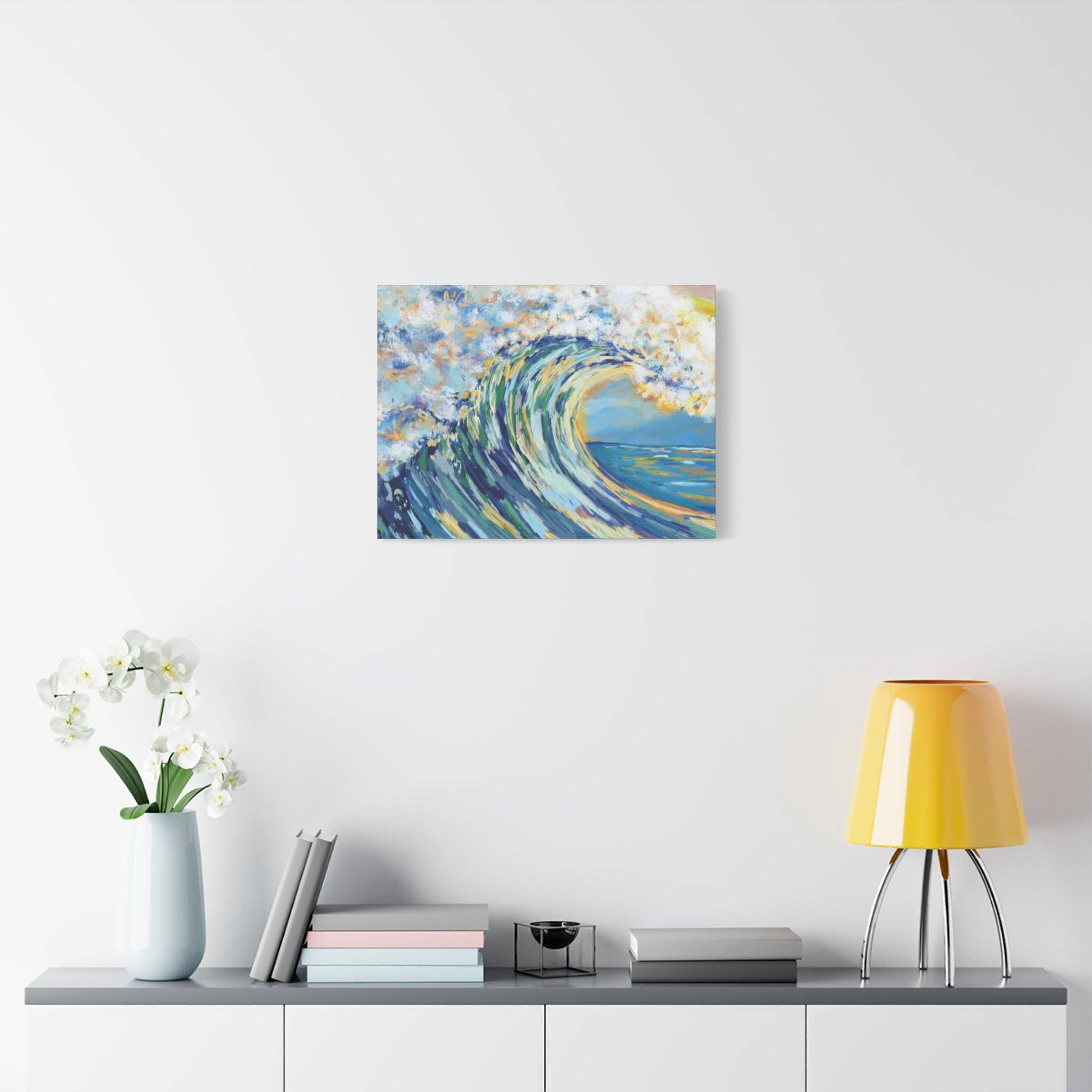 Blue Cava - Wholesale Canvas Art - Ocean Wave Art Canvas Print - Stretched 1.25" Depth20