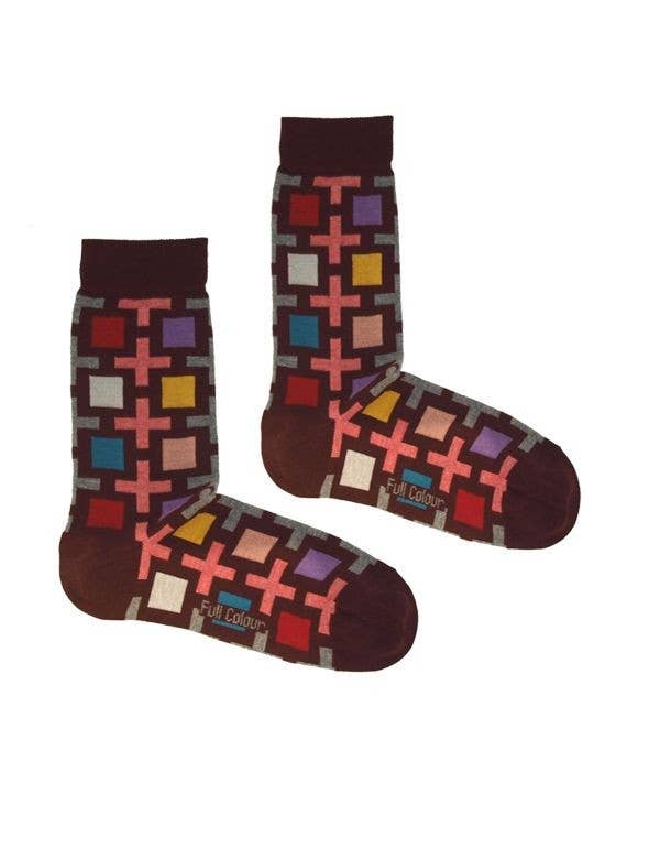 BURGUNDY HAPPY BORDEAUX SOCK for wholesale on Faire0