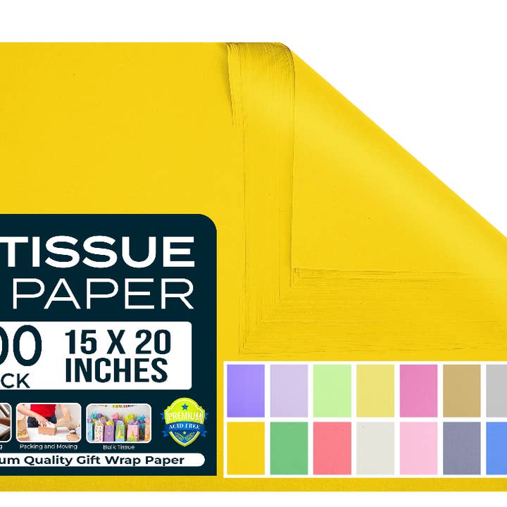 Yellow Gift Tissue Paper 15"x20" Pack of 5 - 500 Sheets and other Purchase Wholesale yellow tissue paper. Free Returns & Net 60 Terms on Faire trending on Faire.