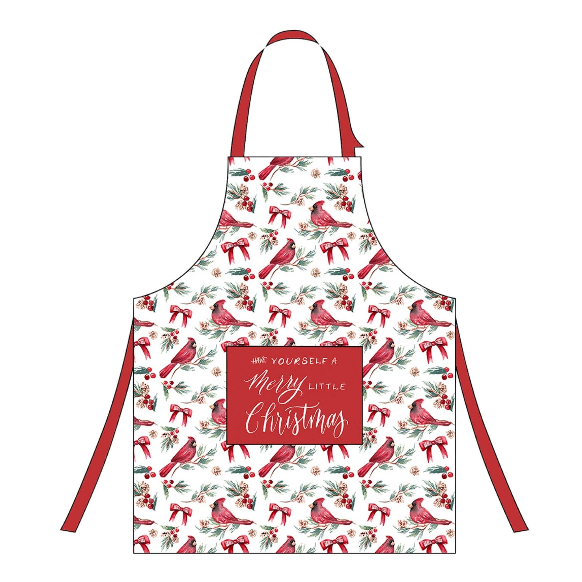 Duke Imports - Wholesale Apron - "Merry Little Cardinal" Christmas-Themed Apron1