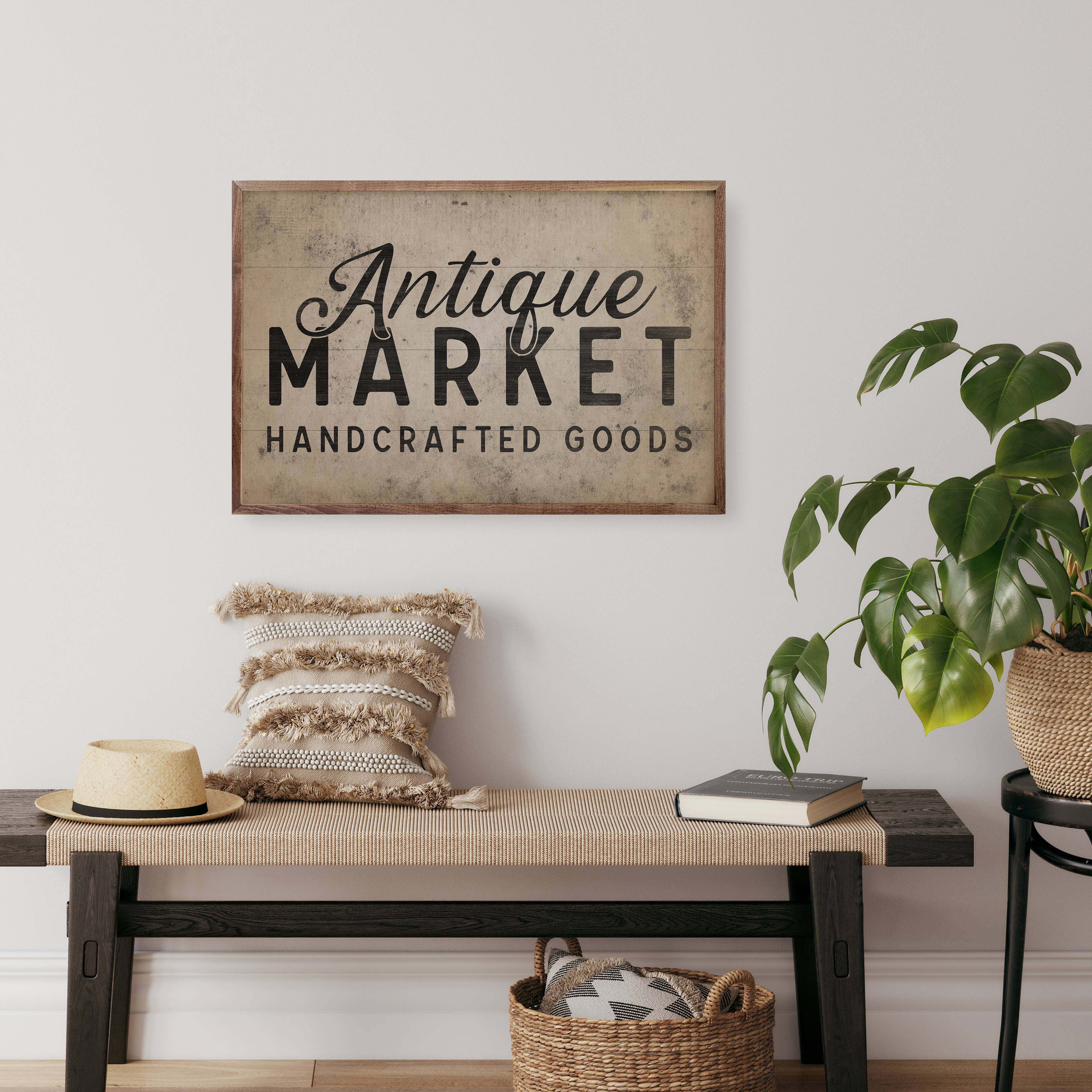 Kendrick Home - Wholesale Wood Wall Art - Antique Market Handcrafted Goods White2