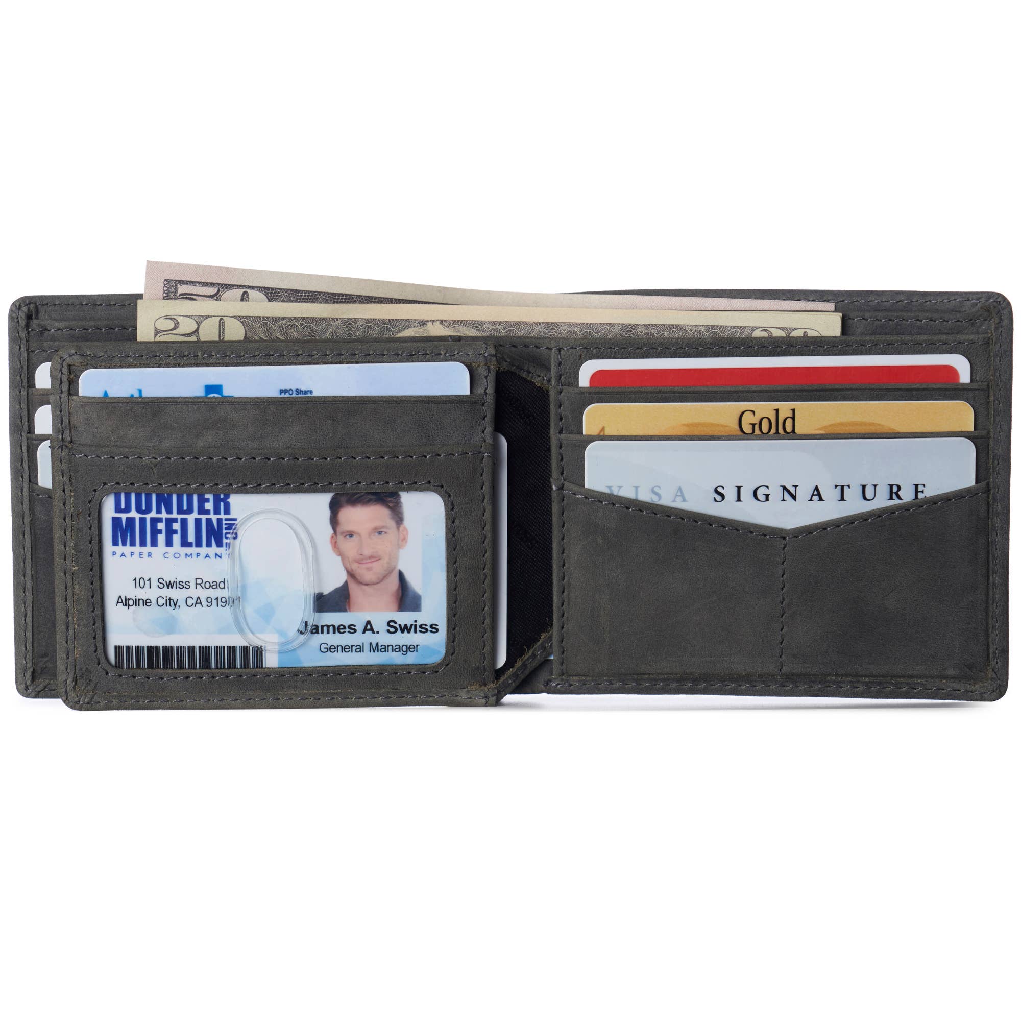 Alpine Swiss - Vente Portefeuille – homme - Alpine Swiss Commuter Portefeuille à deux volets RFID pour homme 2 fenêtres d'identification - Portefeuille 9926