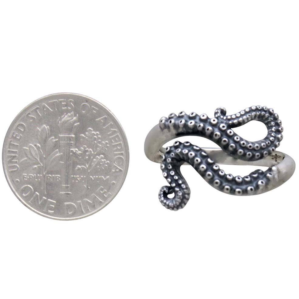 Nina Designs - Wholesale Cocktail/Statement Ring - Sterling Silver or Bronze Adjustable Octopus Tentacle Ring5