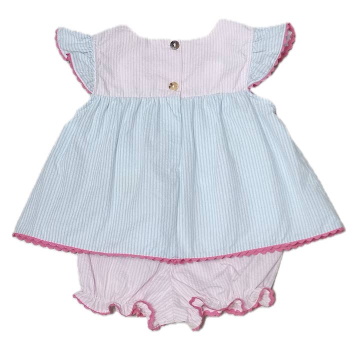 Marco and Lizzy - Wholesale Underwear/Diaper Cover - Baby - Fish applique pink and blue Baby girl diaper cover1