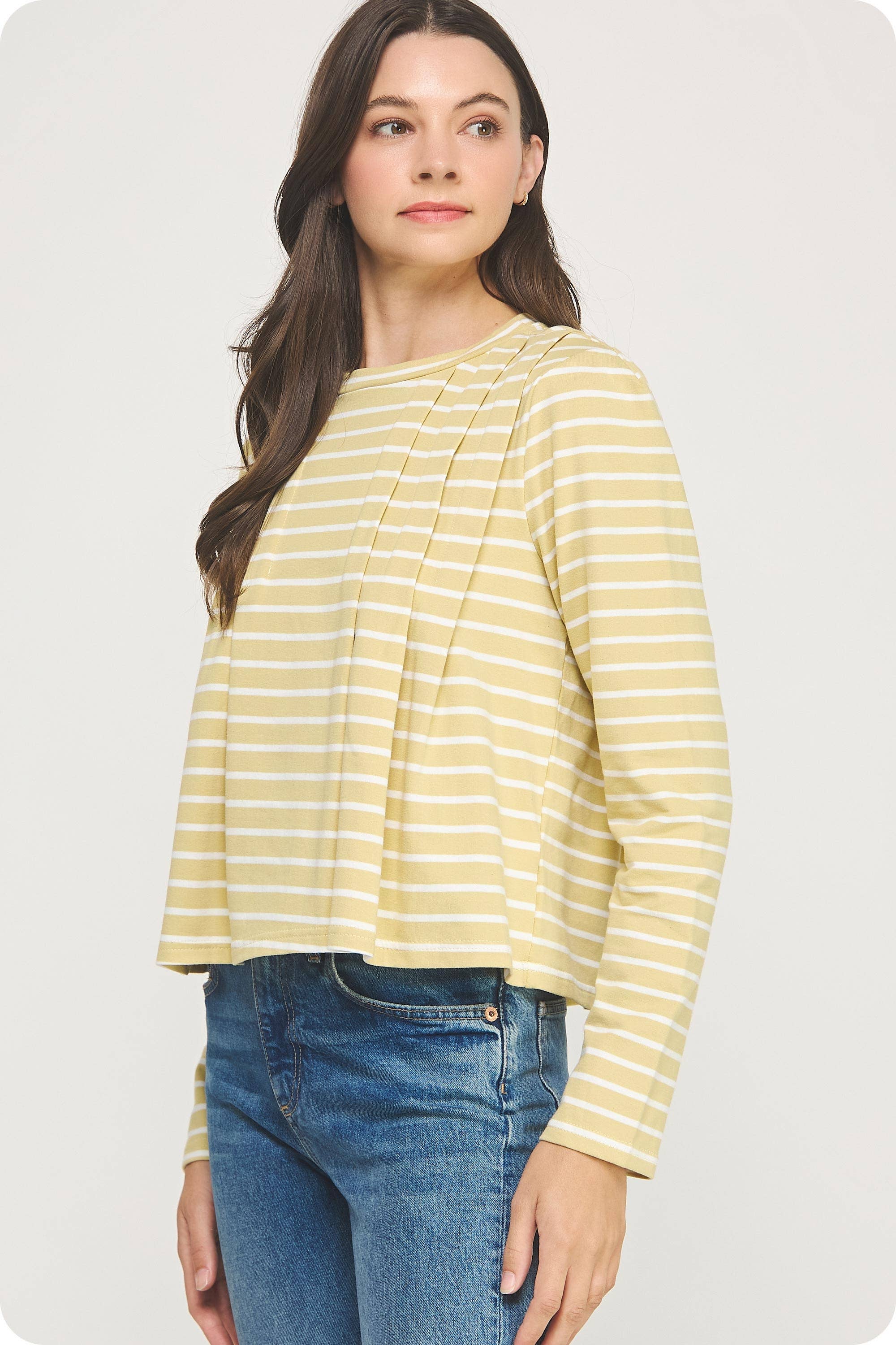 Strut & Bolt - Wholesale Blouse - Women's - Striped Shoulder Pad Knit Tee Top9