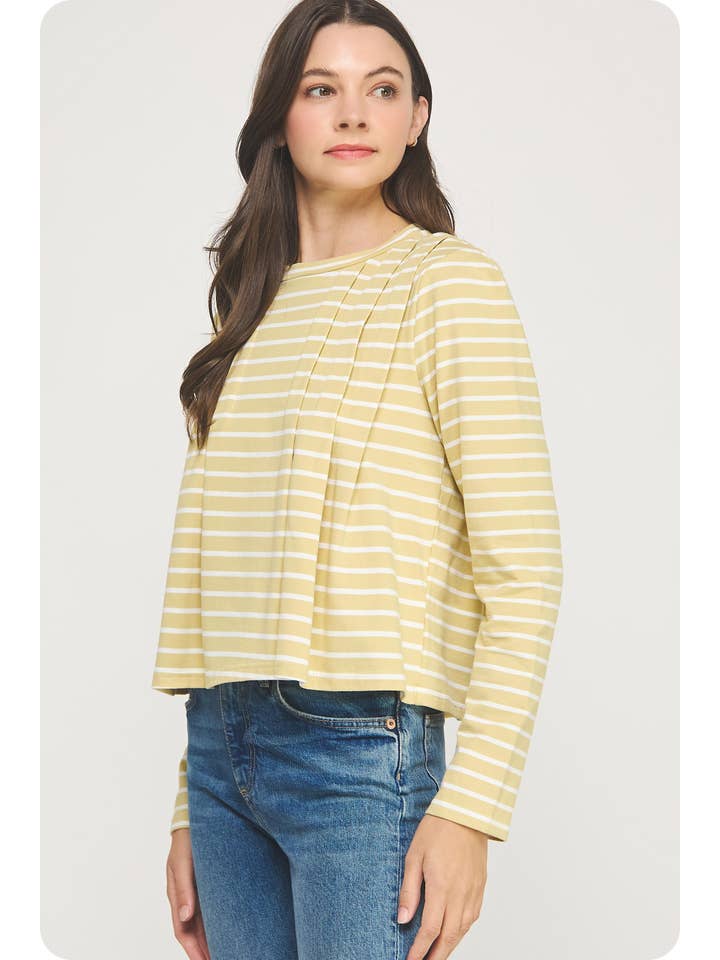 Strut & Bolt – wholesale Blouse – Women’s – Striped Shoulder Pad Knit Tee Top9