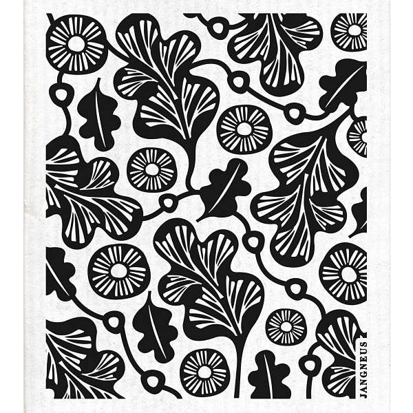 Swedish Dishcloth - Oak Leaf - Black for wholesale on Faire