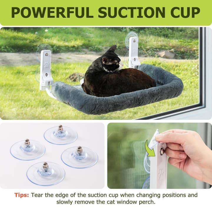Robud & Mewoofun Official Store - Wholesale Pet Bed - Cat - Cat Window Perch, Cat Window Hammock with 4 Suction Cups8