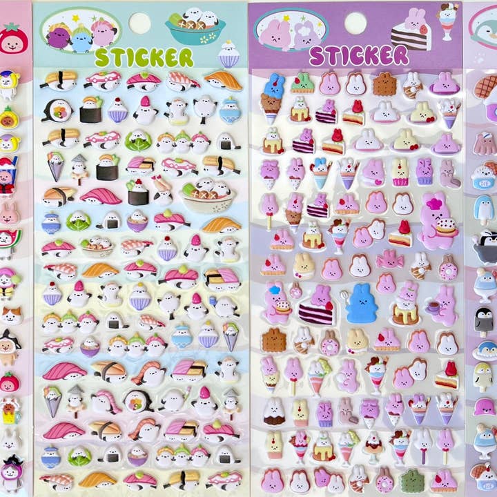BCmini - Wholesale Sticker - 11024 Tiny Animal Puffy Assorted Stickers-121